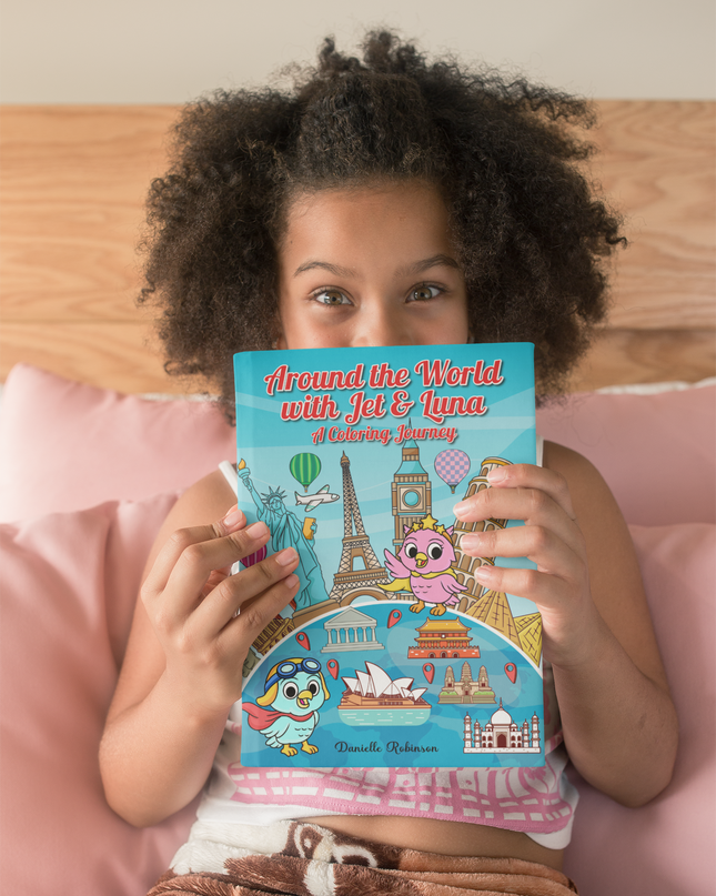 Around the World with Jet and Luna! A Coloring Journey - Coloring Book - (Ages 5–13)