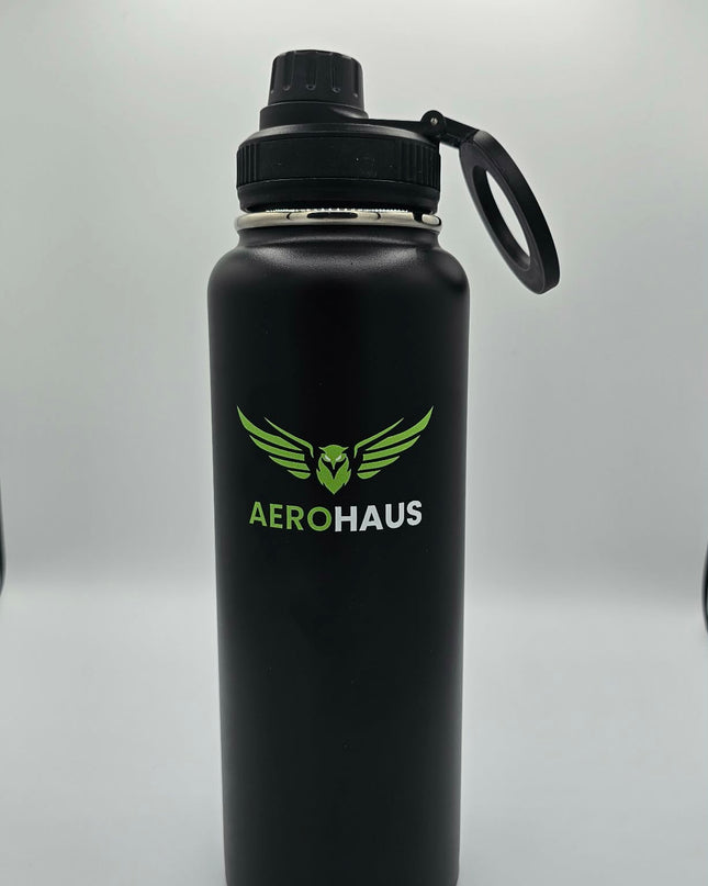 Aerohaus Wide Mouth Stainless Steel Water Bottle - Black