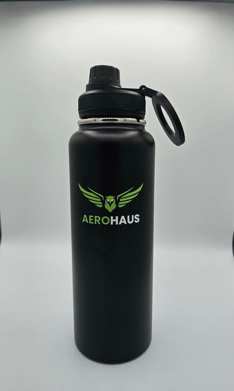 Aerohaus Wide Mouth Stainless Steel Water Bottle - Black