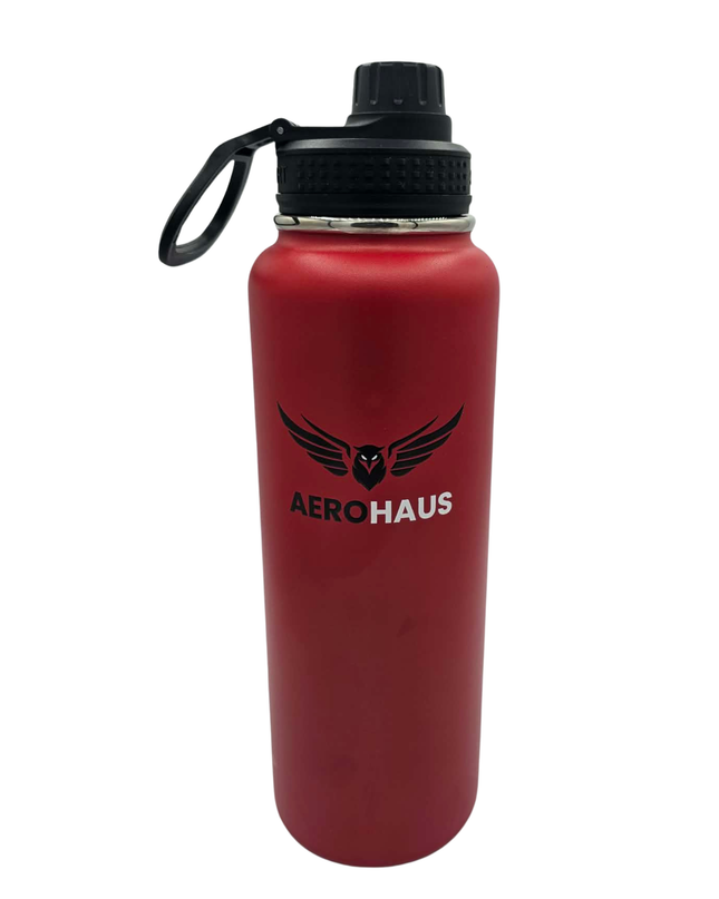 Aerohaus Wide Mouth Stainless Steel Water Bottle - Red