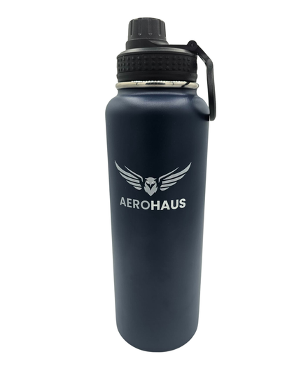 Aerohaus Wide Mouth Stainless Steel Water Bottle - Navy Blue