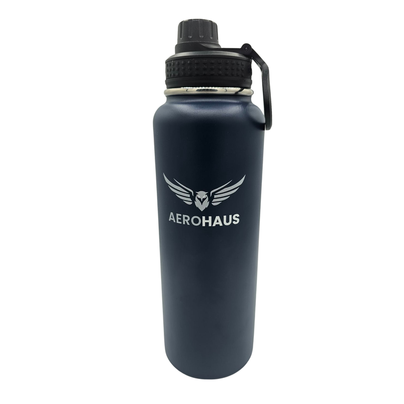 Aerohaus Wide Mouth Stainless Steel Water Bottle - Navy Blue