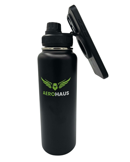 Aerohaus Wide Mouth Stainless Steel Water Bottle - Black