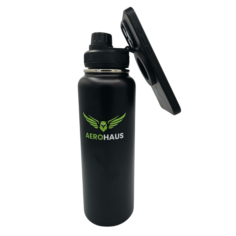 Aerohaus Wide Mouth Stainless Steel Water Bottle - Black